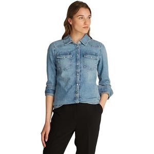 Tommy Hilfiger Dames DNM LS Slim Shirt SAM WW0WW43730 L/S Shirt, Denim, 32, Denim (Sam), 58