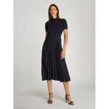 Plissé-jurk met opstaande kraag TOMMY HILFIGER. Viscose materiaal. Maten M. Blauw kleur