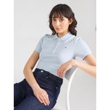 Tommy Hilfiger - 1985 Slim Pique - Damespolo - Blauw - Korte Mouwen