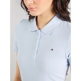 Tommy Hilfiger - 1985 Slim Pique - Damespolo - Blauw - Korte Mouwen