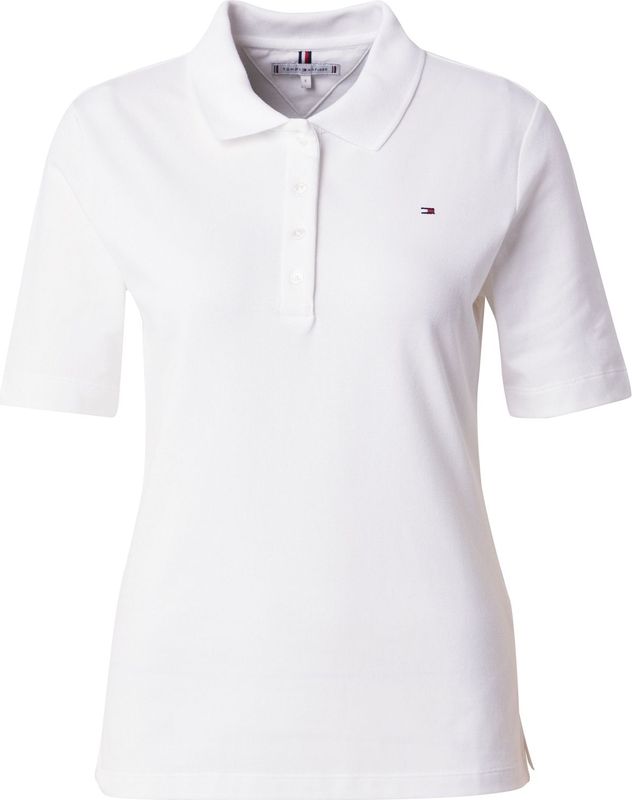 Tommy Hilfiger 1985 REG Pique Polo SS WW0WW43224 Dames, Wit (Optic White), XXS
