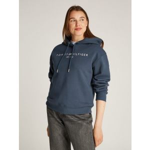 Tommy Hilfiger Dames MDRN REG CORP LOGO HOODIE WW0WW43598 Pullover Hoodie, Grijs, XS, Grijs (Militair Denim), XS