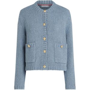 TOMMY HILFIGER - Vest - Blauw - Katoen/Wolmix