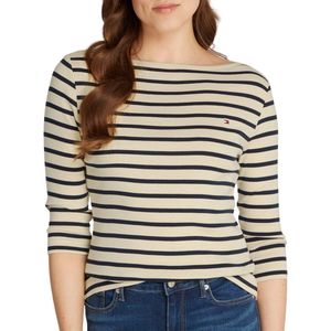 Tommy Hilfiger - Slim Cody Boat-Nk 3/4Slv - Top - Wit