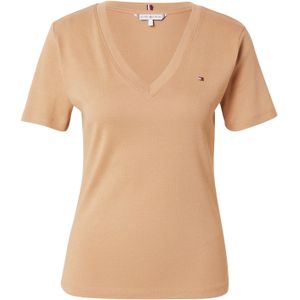 Tommy Hilfiger - SLIM CODY V-NK SS - T-shirt - Safari Canvas - Gestreept - Casual - Slim Fit - Katoen - V-hals