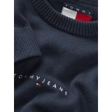Tommy Hilfiger - Trui - Blauw - 50% Polyester - Wol - Ronde Hals