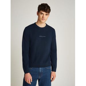 Tommy Hilfiger - Trui - Blauw - 50% Polyester - Wol - Ronde Hals
