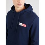 Tommy Jeans - Hoodie - Blauw - Katoen - Reguliere Pasvorm