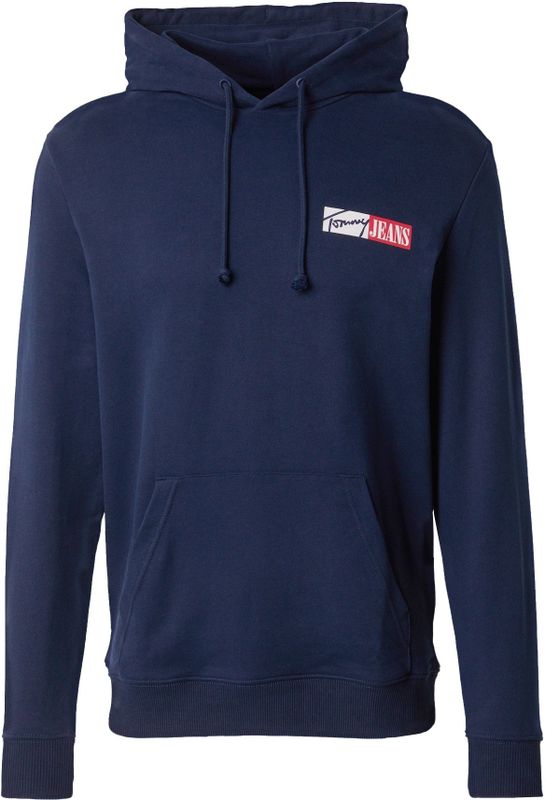 Tommy Jeans - Hoodie - Blauw - Katoen - Reguliere Pasvorm