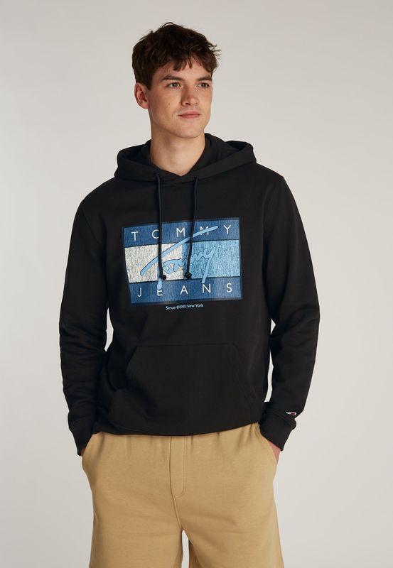 Tommy Hilfiger - Flag DNA Sweatshirt - Zwart - Katoen