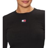 Tommy Hilfiger Jeans Zwart Basic Longsleeve T-Shirt Dames