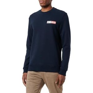 Tommy Jeans Heren TJM REG ENTRY GRAPHIC CREW EXT DM0DM20341 trui sweatshirt, blauw (Dark Night Navy), S, Blauw (Donker Nacht Marine), S