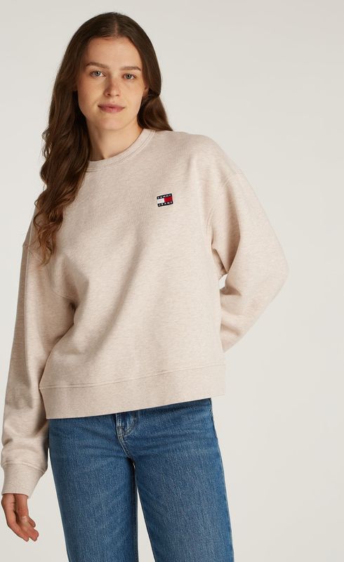 Tommy Hilfiger - Sweatshirt - Beige - Katoen - Ronde Hals - Lange Mouwen