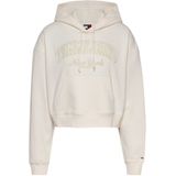 Tommy Jeans, Dames, Sweatshirts & Hoodies, Beige, Maat: XS Katoen,