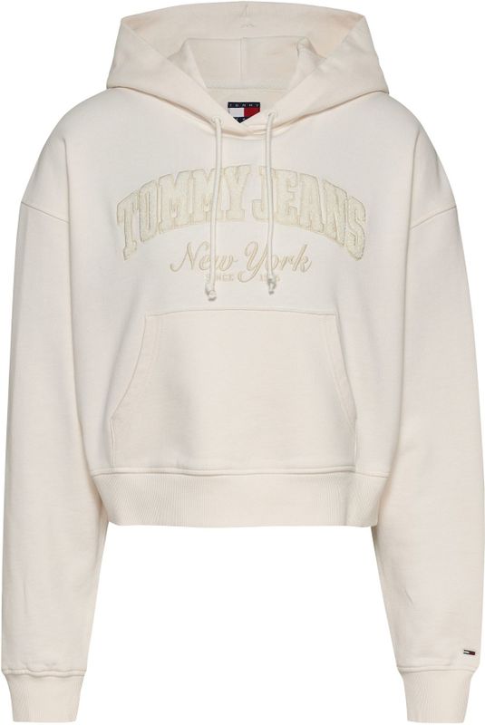 Tommy Jeans, Dames, Sweatshirts & Hoodies, Beige, Maat: XS Katoen,