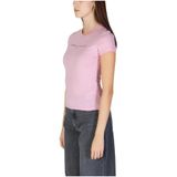 Tommy Hilfiger Jeans Roze Slim Linear T-Shirt Dames