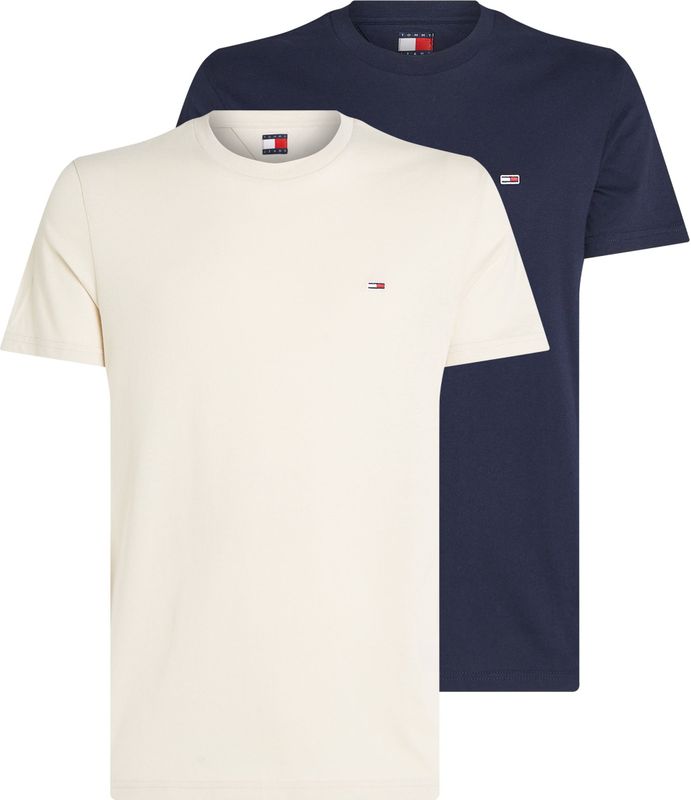 Tommy Jeans Rundhalsshirt »TJM XSLIM 2PACK JERSEY TEE EXT«, (Packung, 2er-Pack), Logostickerei, 2Pack