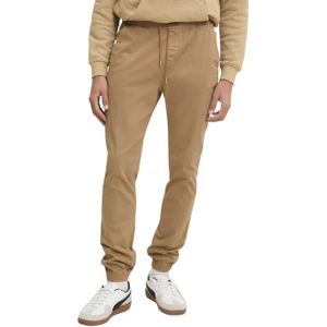 Tommy Jeans, Broeken, Heren, Beige, W33 L32, Katoen, Beige Katoenen Broek Rits Knoop
