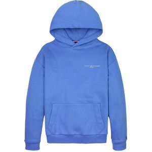 Hoodie in molton TOMMY HILFIGER. Molton materiaal. Maten 10 jaar - 138 cm. Blauw kleur