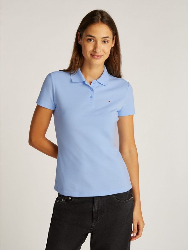 Tommy Jeans - Poloshirt - Zwart - Katoen/Elastaan