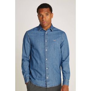 Tommy Jeans  RGLR FIT SHIRT MID BLUE  overhemden  heren Blauw
