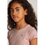 Tommy Hilfiger - T-shirt - Classic Beige/Pink Sugar - Met Gestreept Patroon