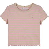 Tommy Hilfiger - T-shirt - Classic Beige/Pink Sugar - Met Gestreept Patroon