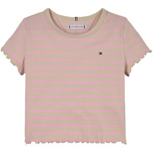 Tommy Hilfiger - T-shirt - Classic Beige/Pink Sugar - Met Gestreept Patroon