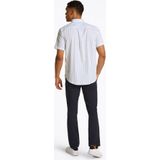 Tommy Hilfiger - Gestreept Overhemd - Wit met Lichtblauw - Korte Mouwen - Poplin