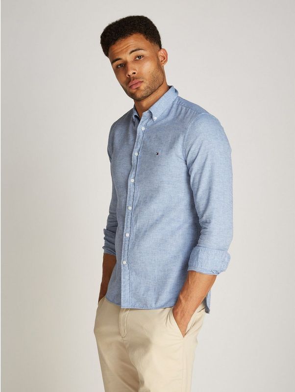 Tommy Hilfiger Langarmhemd "BRUSHED LINEN SOLID SF SHIRT"