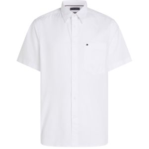 Tommy Hilfiger - Flex Poplin Solid - Overhemd - Wit - Korte Mouwen - 3XL