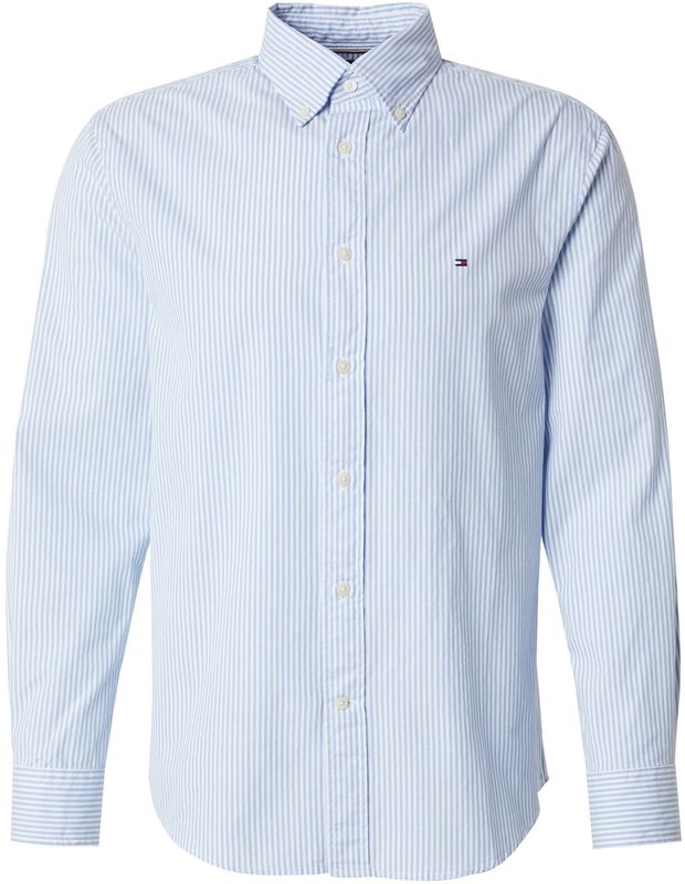 Tommy Hilfiger Flex Poplin Classic Stp Rf Shirt Mw0mw37549 Shirt L/S Heren, Blauw (zacht blauw/optisch wit), S