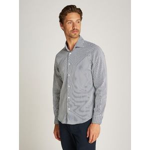 Tommy Hilfiger overhemd blauw wit gestreept katoen