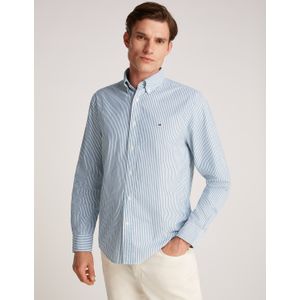 Tommy Hilfiger Heren L/S Shirt, Blauw (Nouveau Groen/Multi), M