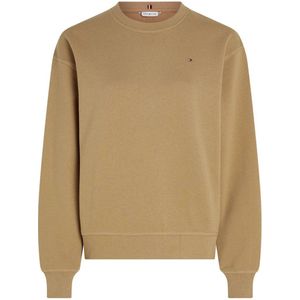 Tommy Hilfiger Dames REG VLAG OP BORST SWTSHRT WW0WW41246 Pullover Sweatshirt, Khaki, XXS, Kaki (Safari Canvas), XXS