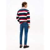 Stretchbroeken - Blauw Denim - Slimfit - Gevoerde Zoom/Rand - Ritssluiting - 5-Pocket-Style