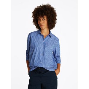 TOMMY HILFIGER - Gestreept Popeline Hemd - Blauw - Katoen