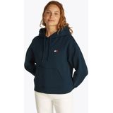 Tommy Jeans - Sweatshirt - Navy - Effen - Capuchon