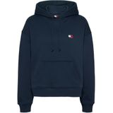 Tommy Jeans - Sweatshirt - Navy - Effen - Capuchon