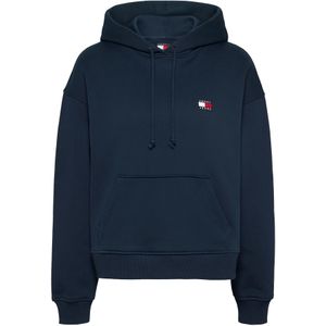 Tommy Jeans - Sweatshirt - Navy - Effen - Capuchon