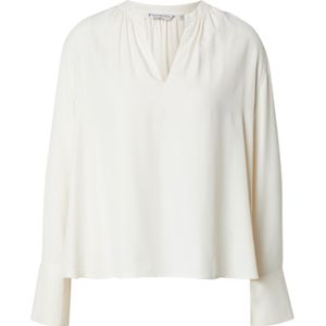 Tommy Hilfigervoor vrouwen. WW0WW44049 Beige blouse met V-hals en ruches (40), Casual, Viscose