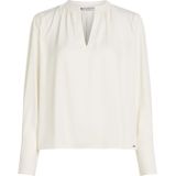 Tommy Hilfiger - WW0WW44049 - Blouse - Geel - V-hals van Zachte Viscose voor Dames