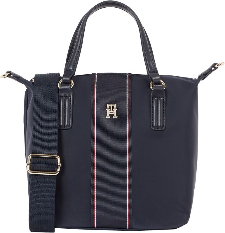 Handtasche Tommy Hilfiger Poppy Small Tote Corp AW0AW17204 Dunkelblau