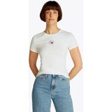 Tommy Jeans - T-shirt - Korte Mouwen - Ronde Hals - Zwart - 70% Katoen, 30% Viscose