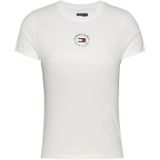 Tommy Jeans - T-shirt - Korte Mouwen - Ronde Hals - Zwart - 70% Katoen, 30% Viscose