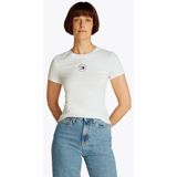 Tommy Jeans - T-shirt - Korte Mouwen - Ronde Hals - Zwart - 70% Katoen, 30% Viscose