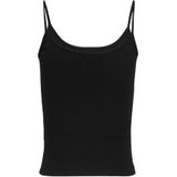 Tommy Jeans - Strappy Plain Round Neck Top - Zwart - Katoenmix