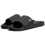 TOMMY HILFIGER - Th Monogram Poolside Slides - Zwart - Polyurethaan/Polyester