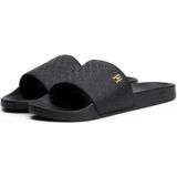 TOMMY HILFIGER - Th Monogram Poolside Slides - Zwart - Polyurethaan/Polyester