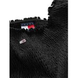 Tommy Jeans - TJW CRP Smock Top - Zwart - Dames - Katoen